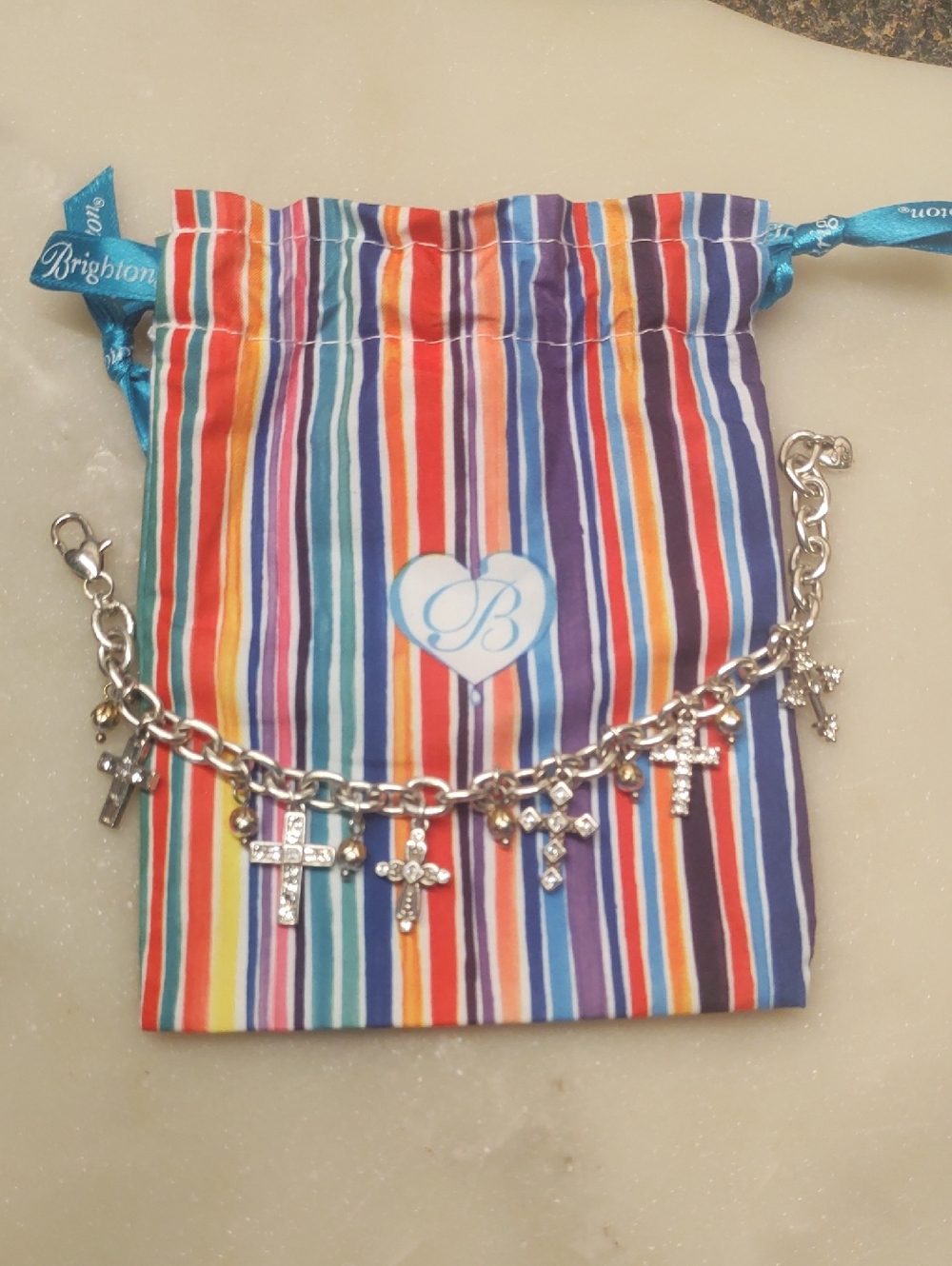 FLASH SALE!🔥 Brighton Sacramento Cross Charm Bracelet Silver Retired - READ! - Picture 11 of 14